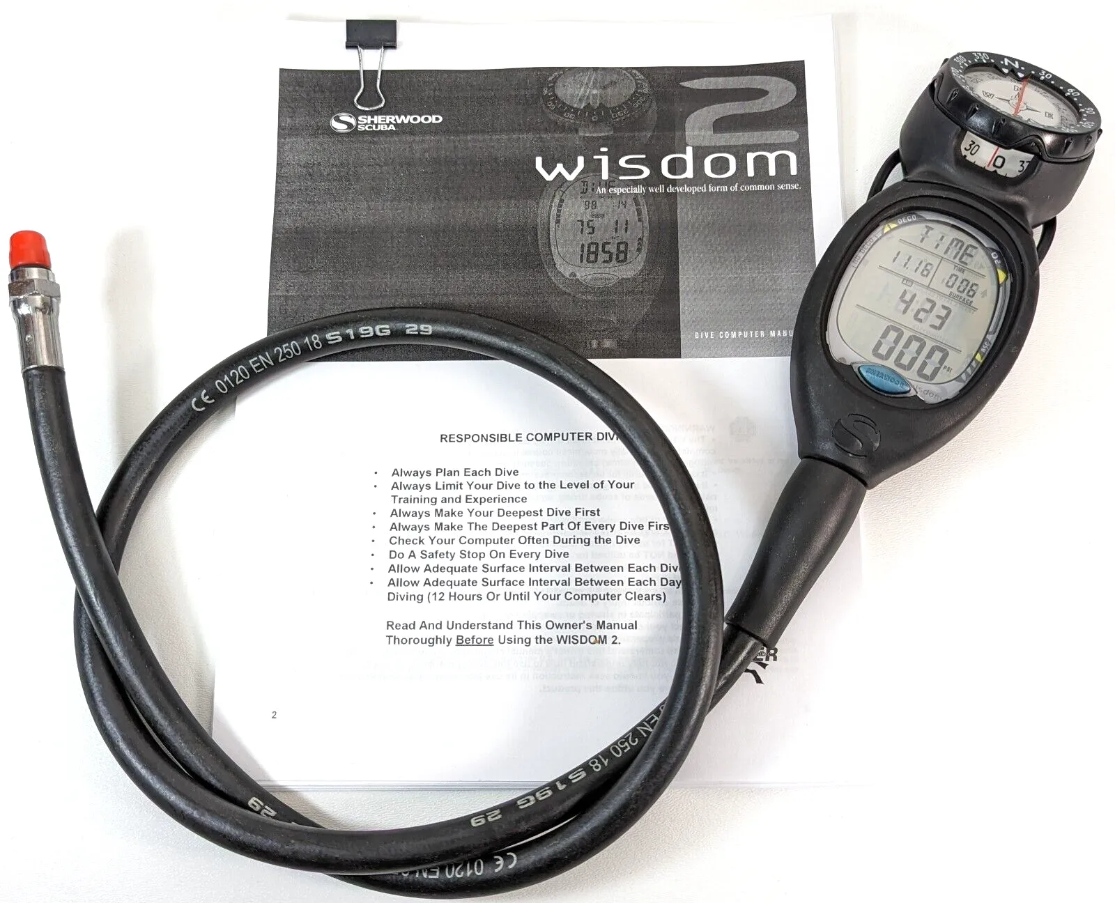 NEW Sherwood WISDOM 2 Air Integrated Scuba Dive Air & Nitrox Computer   Compass