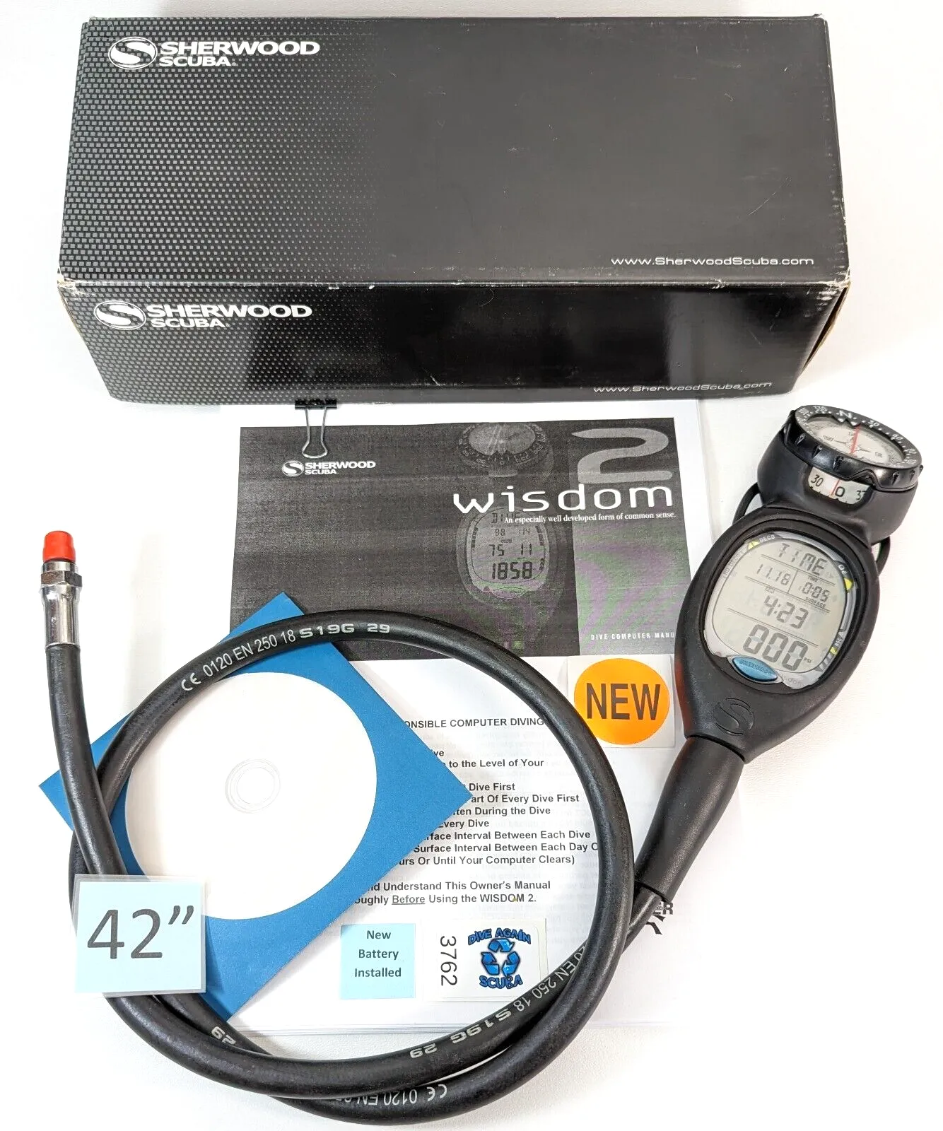 NEW Sherwood WISDOM 2 Air Integrated Scuba Dive Air & Nitrox Computer   Compass