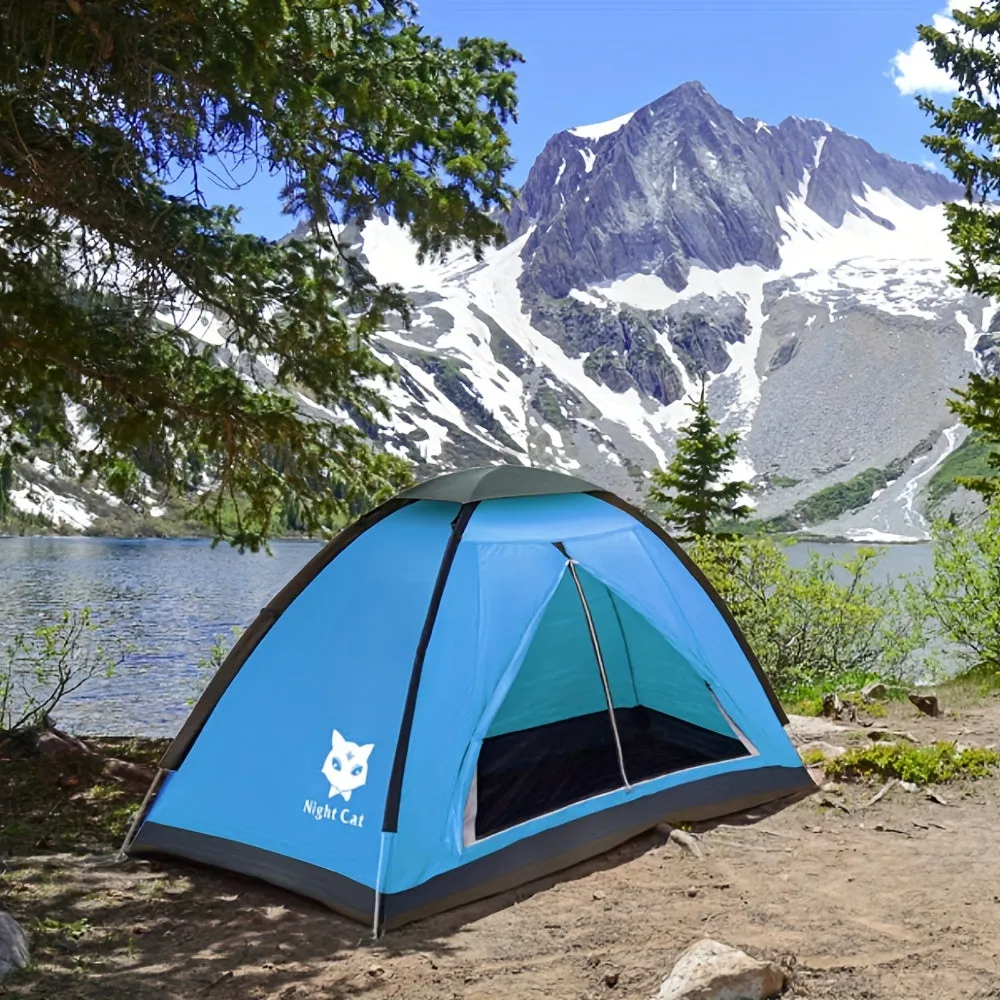 Night Cat Backpacking Tent for One 1 to 2 Persons Lightweight Waterproof Camping Hiking Tent for Adults Easy Setup Single Layer 86.61x47.24inch