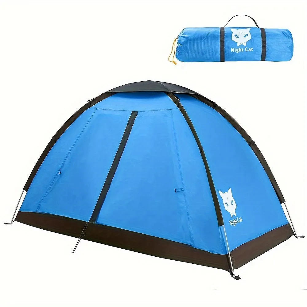 Night Cat Backpacking Tent for One 1 to 2 Persons Lightweight Waterproof Camping Hiking Tent for Adults Easy Setup Single Layer 86.61x47.24inch