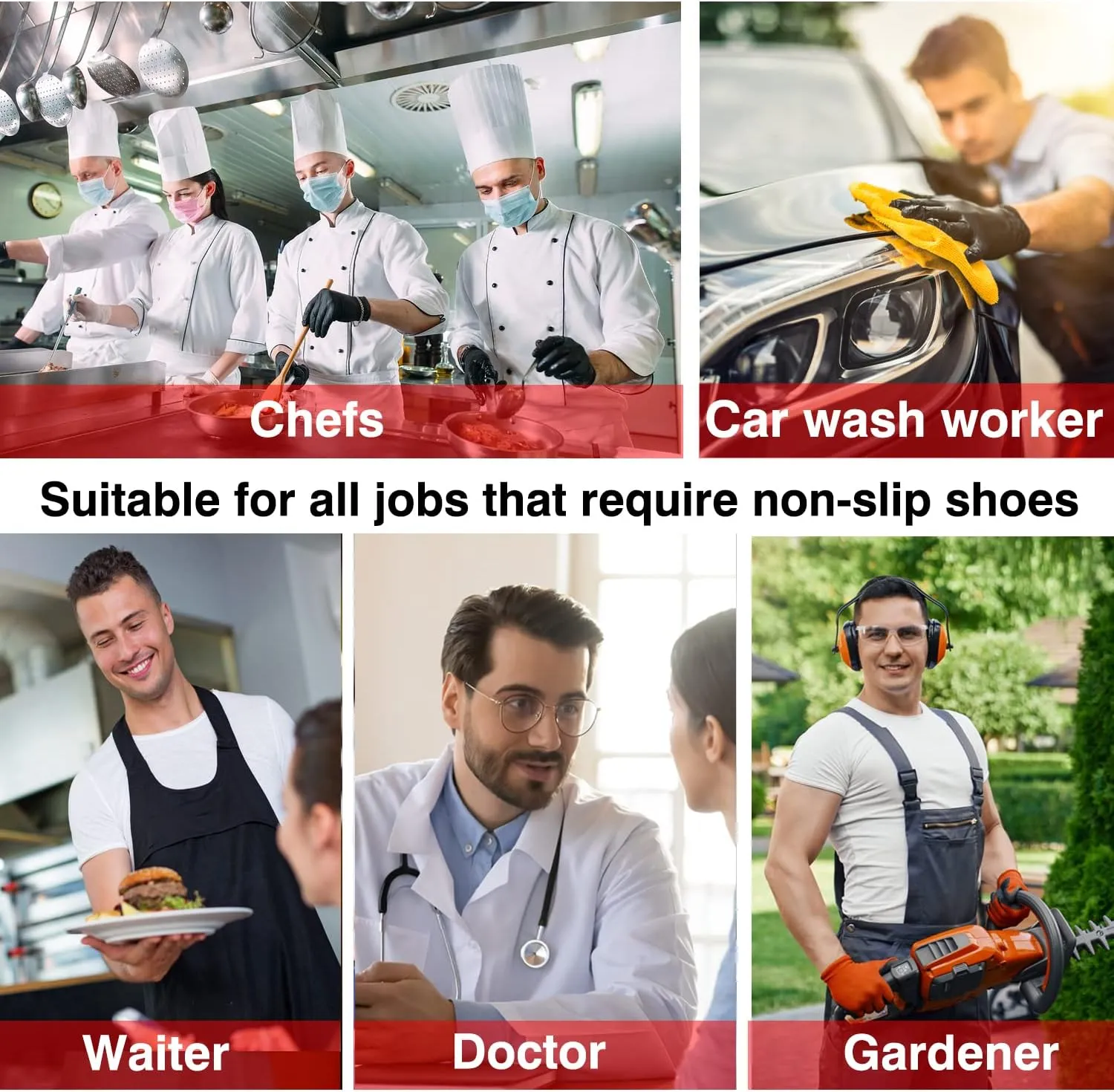 Non Slip Shoes for Men - Oil Water Resistant Chef Nursing Doctors Shoes Suitable for Kitchen Restaurant Garden Hospital Slip Resistant Safty Working Clogs