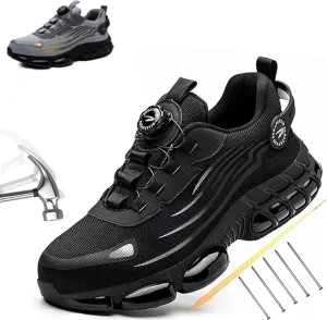 Noozier Safety Shoes, Noozier Safety Shoes Mens Steel Toe, Evontiras Steel Shoe, Unisex Anti Smash Safetys Shoe, Puncture Proof Slip on Sneakers