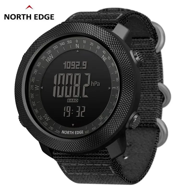 NORTH EDGE Men's Sport Digital watch Compass waterproof 50m Wristband