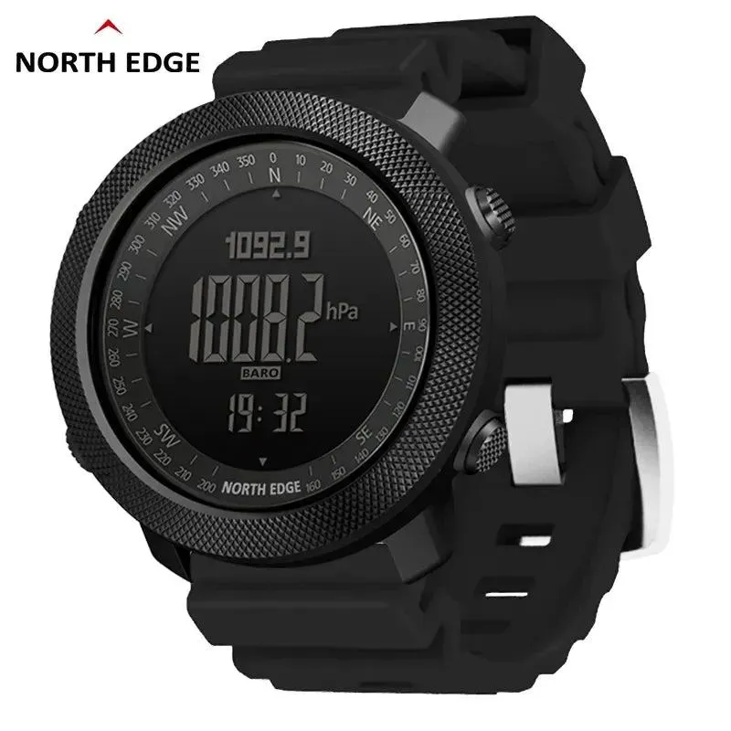 NORTH EDGE Men's Sport Digital watch Compass waterproof 50m Wristband