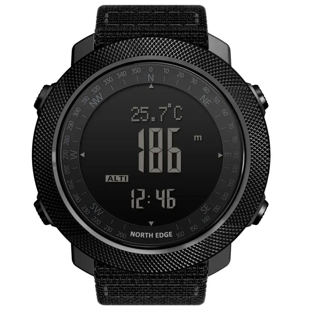 NORTH EDGE Men's Sport Digital watch Compass waterproof 50m Wristband