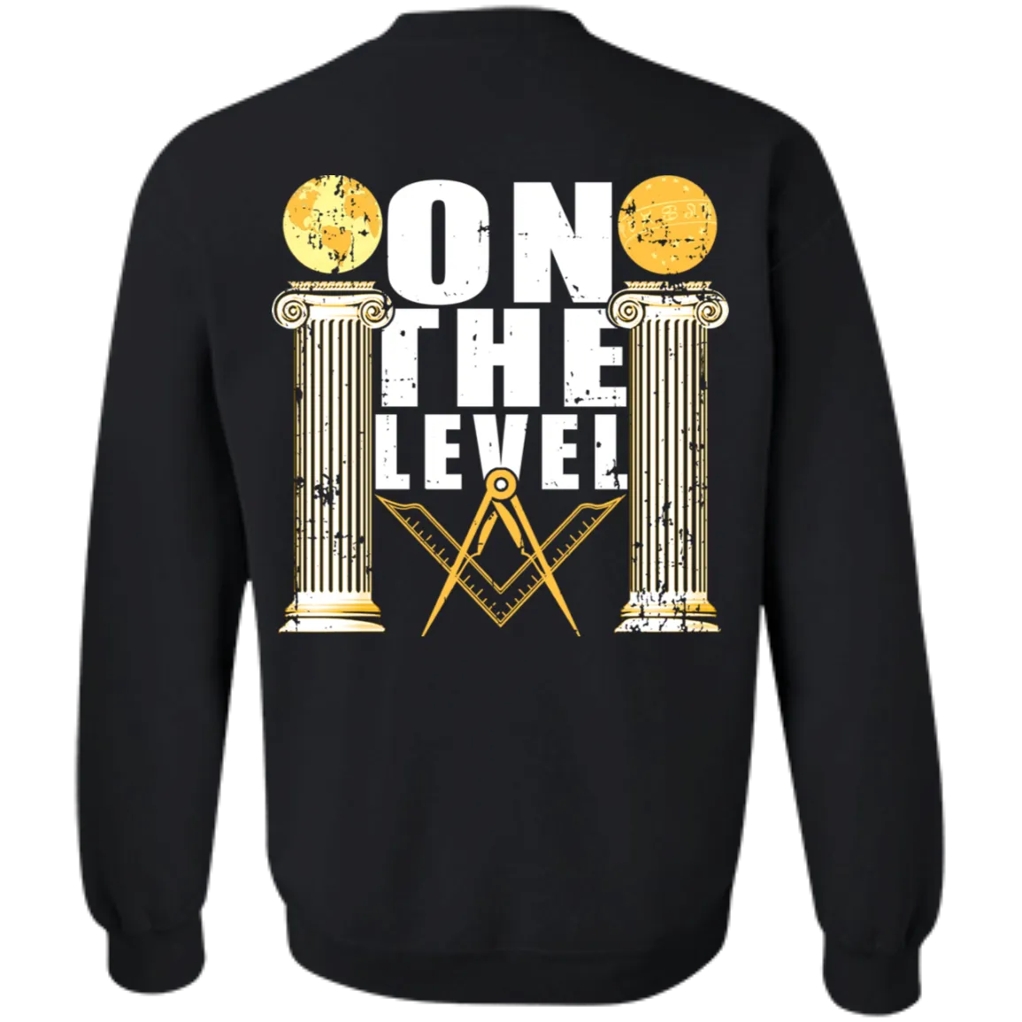 On The Level Columns Pillar Freemason Square & Compass Symbol