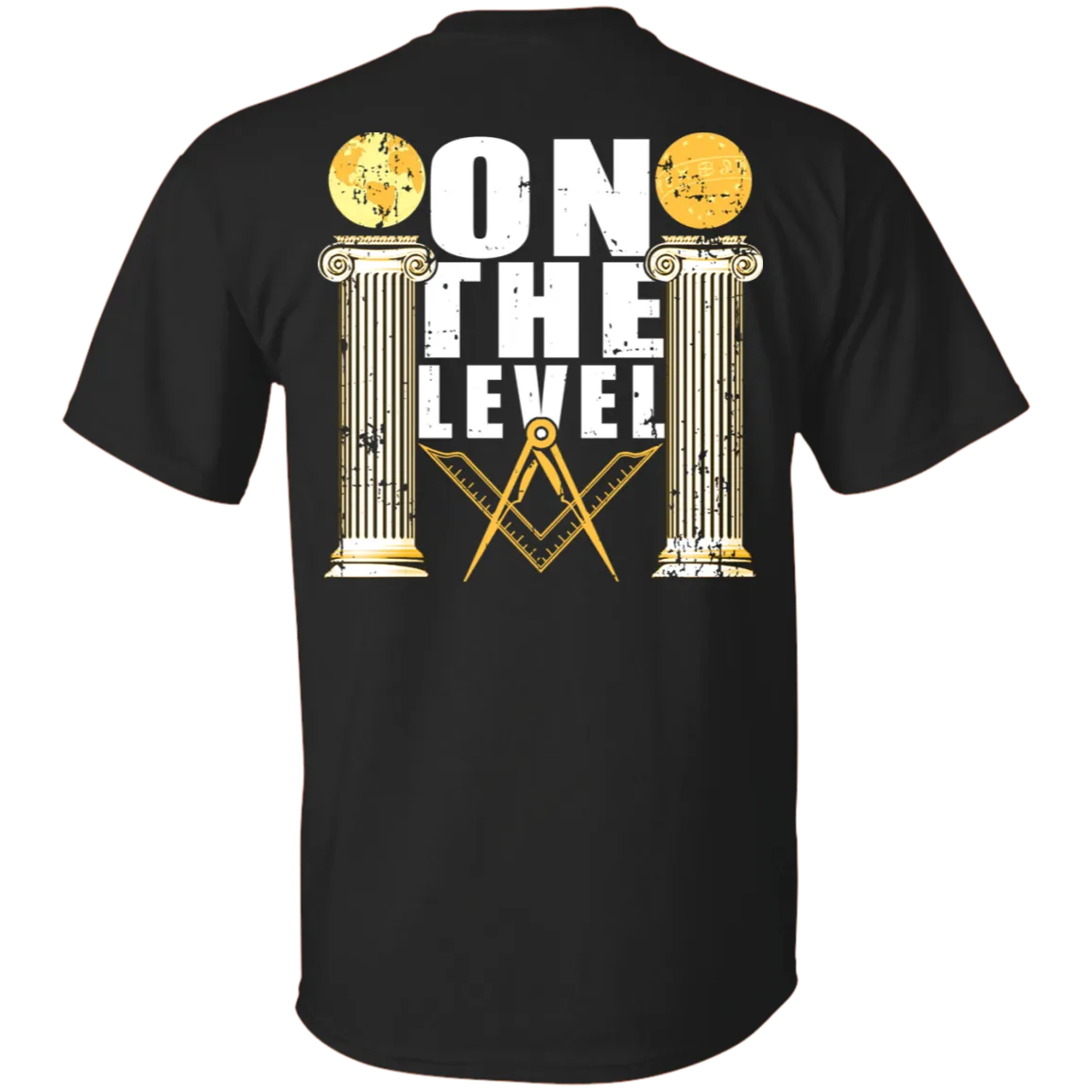 On The Level Columns Pillar Freemason Square & Compass Symbol