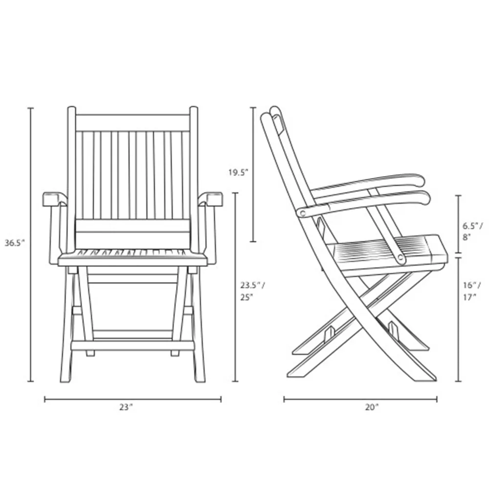 One Marina Outdoor Patio Teak Folding Chair