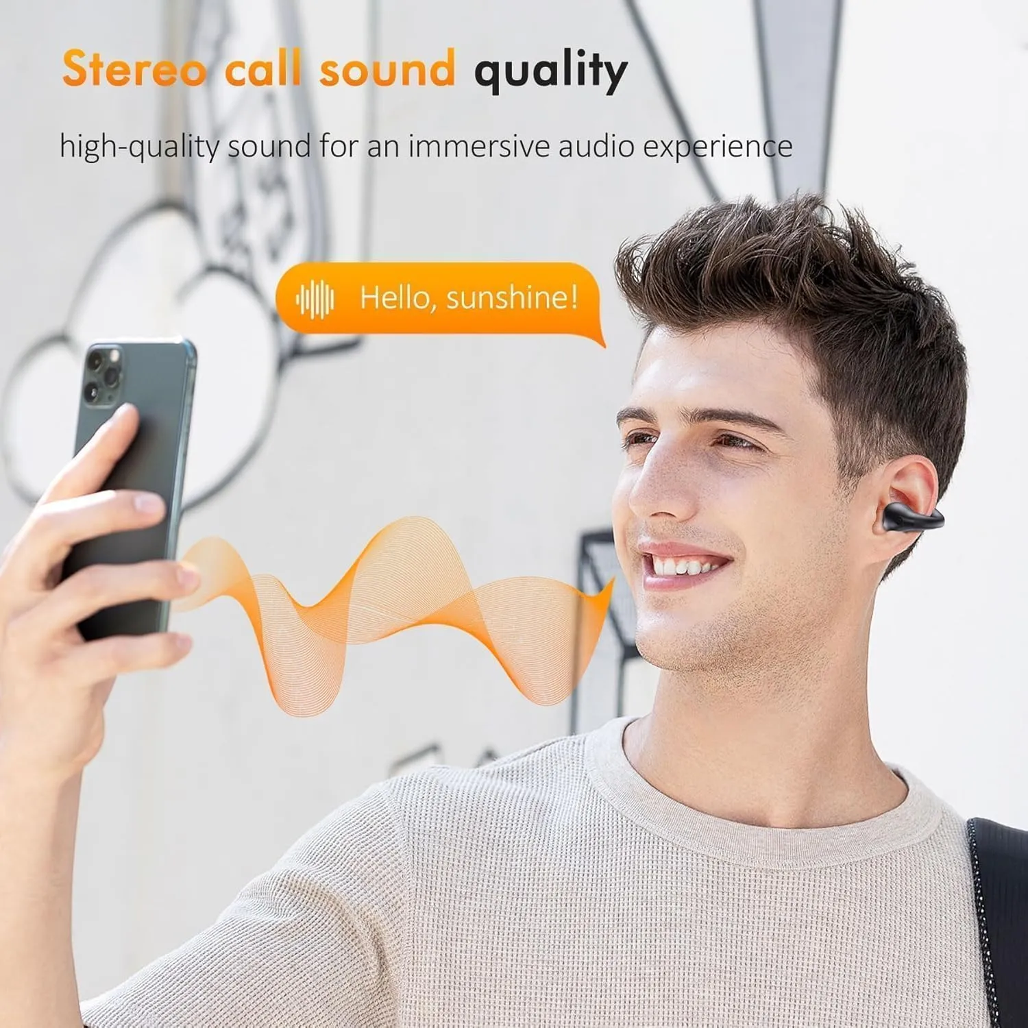 Open Ear Bone Conduction Headphones,True Wireless Bluetooth 5.3 Lightweight Comfort Clip On Earbuds with LED Digital Display Charging Case Sport Built-in Mic IPX7 Waterproof for Running Fitness,Black