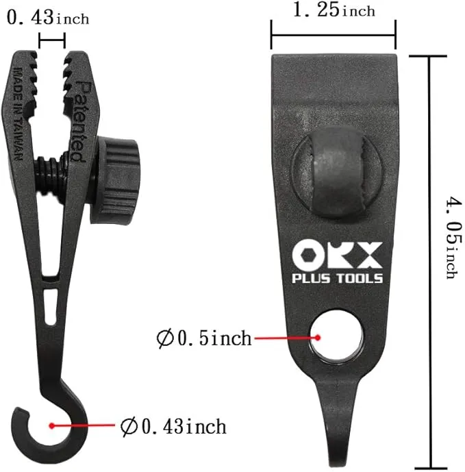 ORXPLUS TOOLS 4pcs Thumb Screw Tarp Clips with Hook Tent Clips Awning Clamp Set Tent Clamps for Camping Canopies, Car Cover, Winter Boat Cover, Pool Cover, Sun Shade