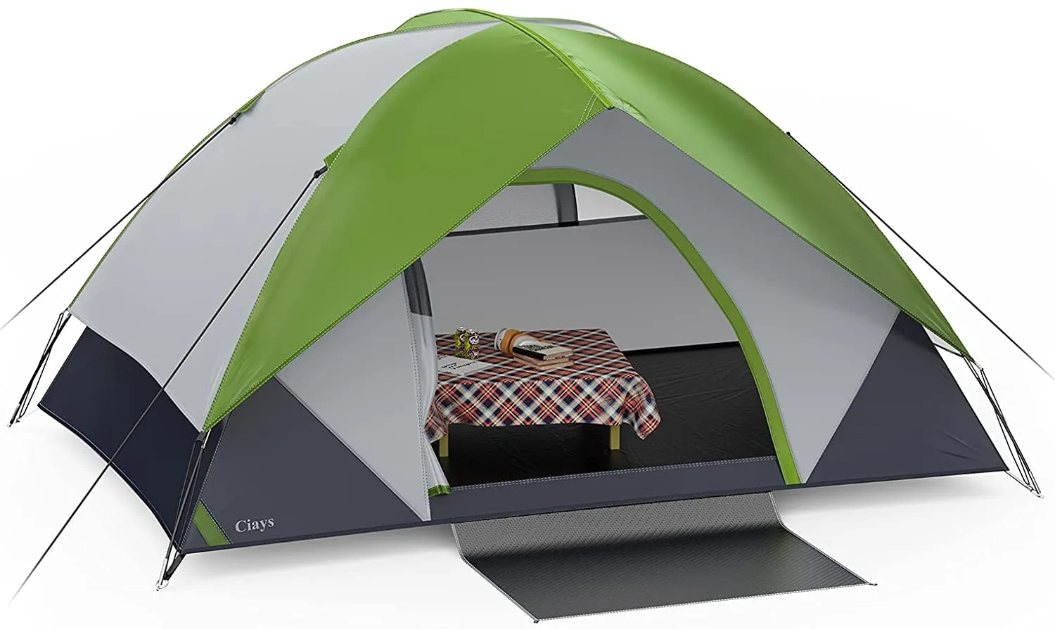 OT QOMOTOP Camping Tent, Waterproof Family Tent with Removable Rainfly and Carry Bag, Lightweight Tent with Stakes for Camping, Traveling, Backpacking, Hiking, Outdoors
