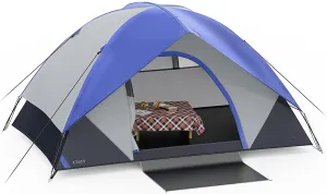 OT QOMOTOP Camping Tent, Waterproof Family Tent with Removable Rainfly and Carry Bag, Lightweight Tent with Stakes for Camping, Traveling, Backpacking, Hiking, Outdoors