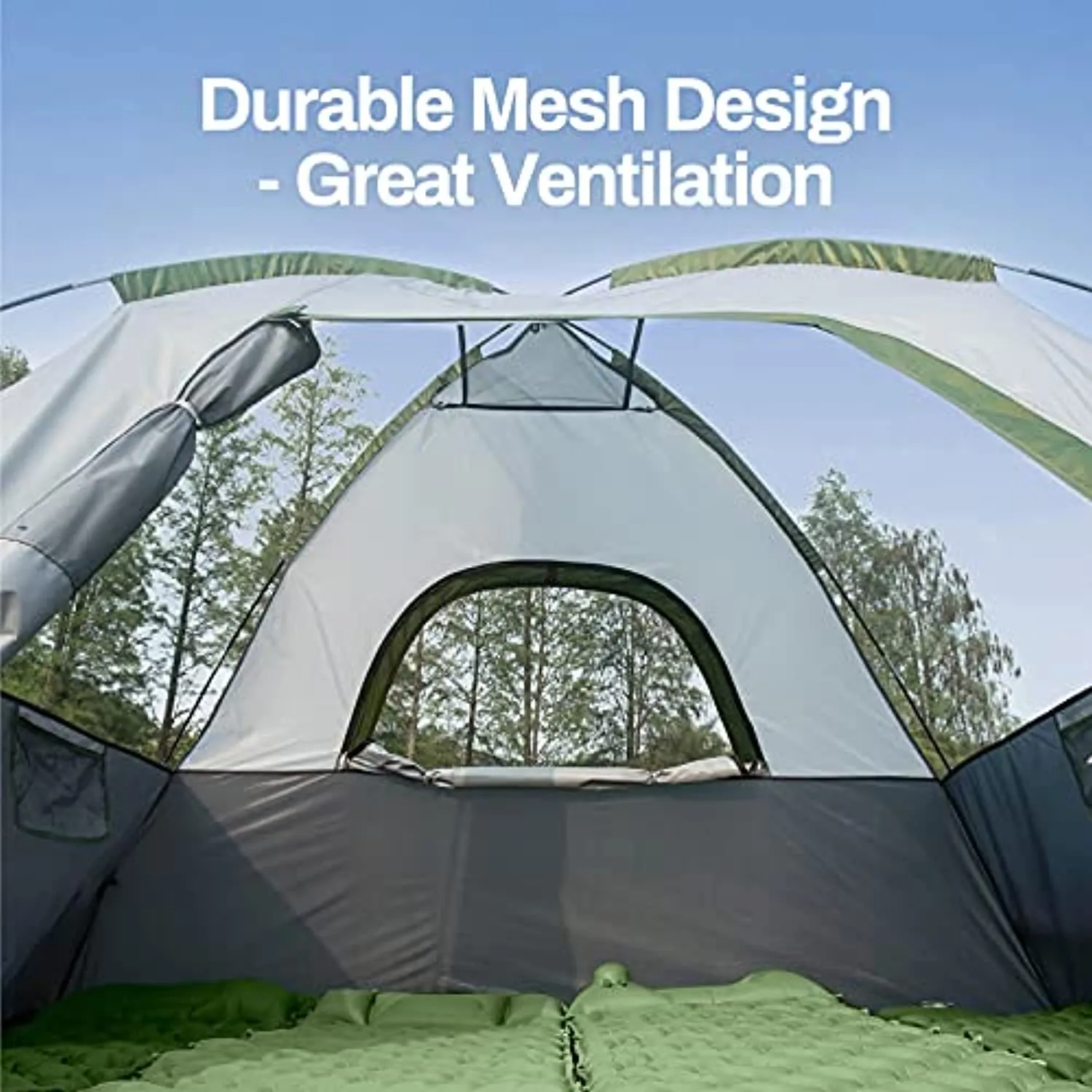 OT QOMOTOP Camping Tent, Waterproof Family Tent with Removable Rainfly and Carry Bag, Lightweight Tent with Stakes for Camping, Traveling, Backpacking, Hiking, Outdoors