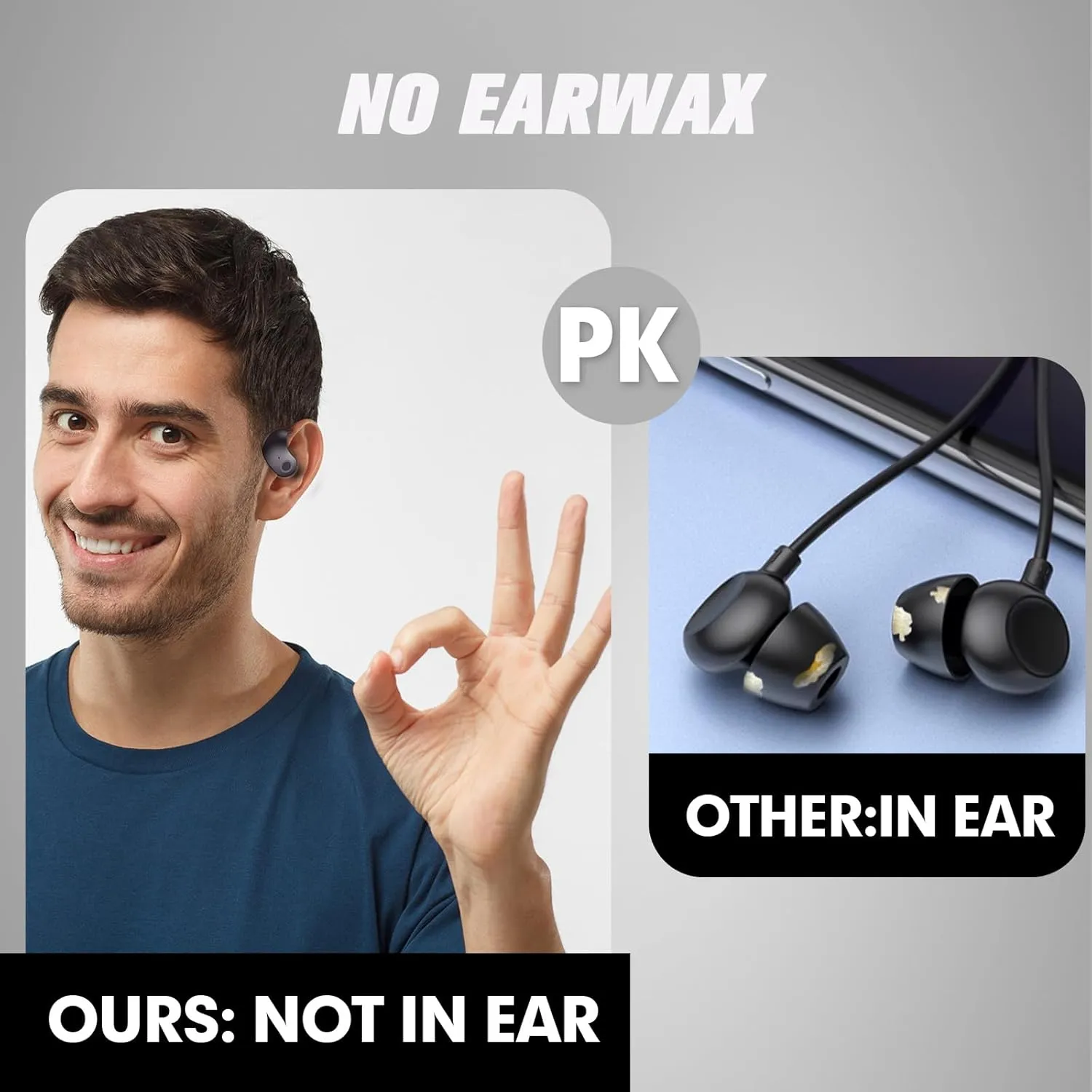 Out of Ear Open Ear Headphones Outside The Ear Wireless Ear Hanging Bluetooth Headset Ows Over The Ear Open Ear Buds Earbuds Outside The Ear Headphones Bone Air Conduction Earbuds Black
