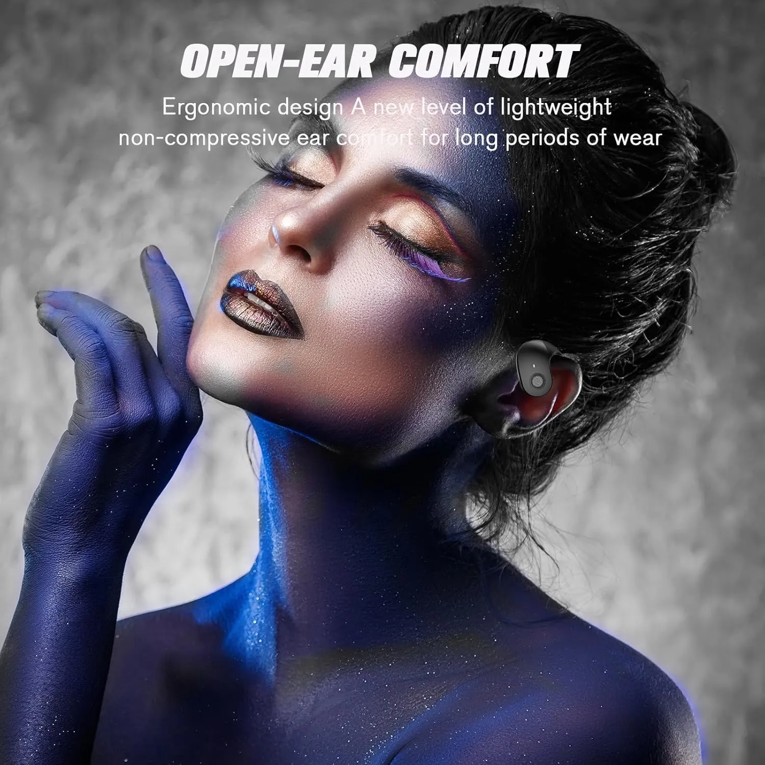 Out of Ear Open Ear Headphones Outside The Ear Wireless Ear Hanging Bluetooth Headset Ows Over The Ear Open Ear Buds Earbuds Outside The Ear Headphones Bone Air Conduction Earbuds Black