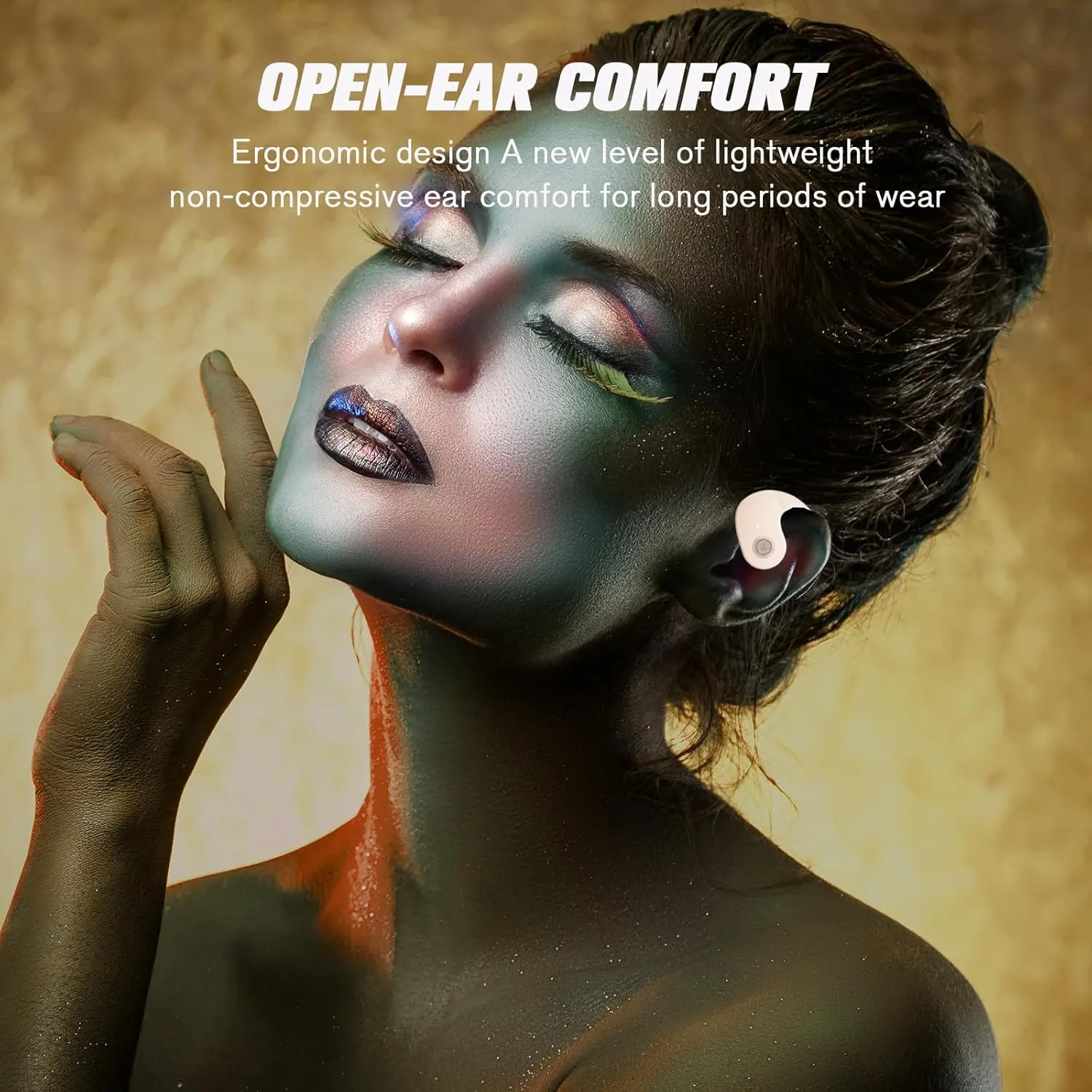 Out of Ear Open Ear Headphones Outside The Ear Wireless Ear Hanging Bluetooth Headset Ows Over The Ear Open Ear Buds Earbuds Outside The Ear Headphones Bone Air Conduction Earbuds Skin Tone