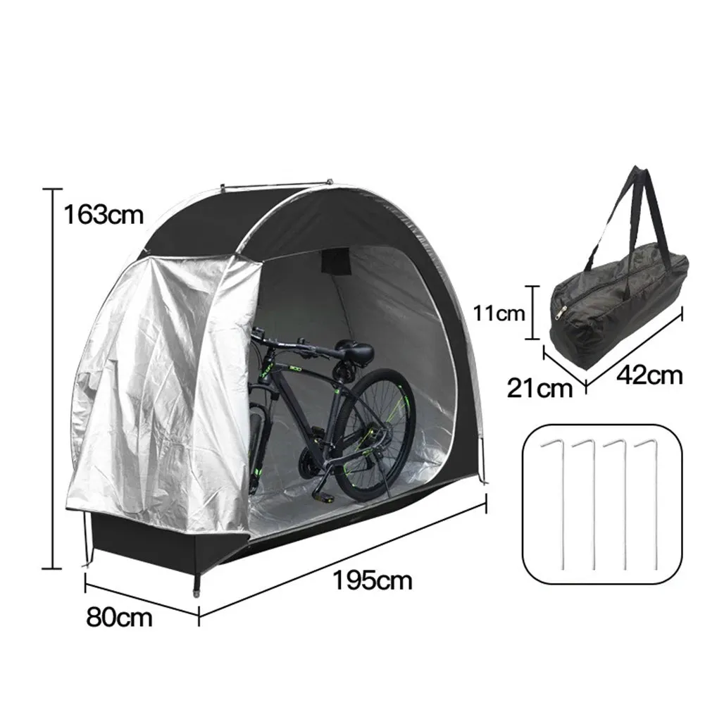 Outdoor Bike Tent Storage Shed Covers Waterproof & Sunproof Silver Coated 210D Oxford Bicycle Storage Shed For Garden
