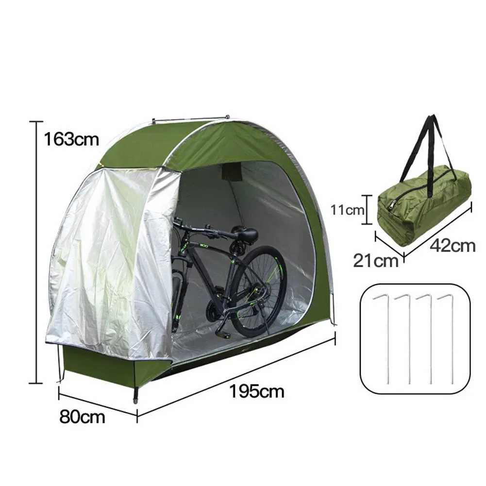 Outdoor Bike Tent Storage Shed Covers Waterproof & Sunproof Silver Coated 210D Oxford Bicycle Storage Shed For Garden
