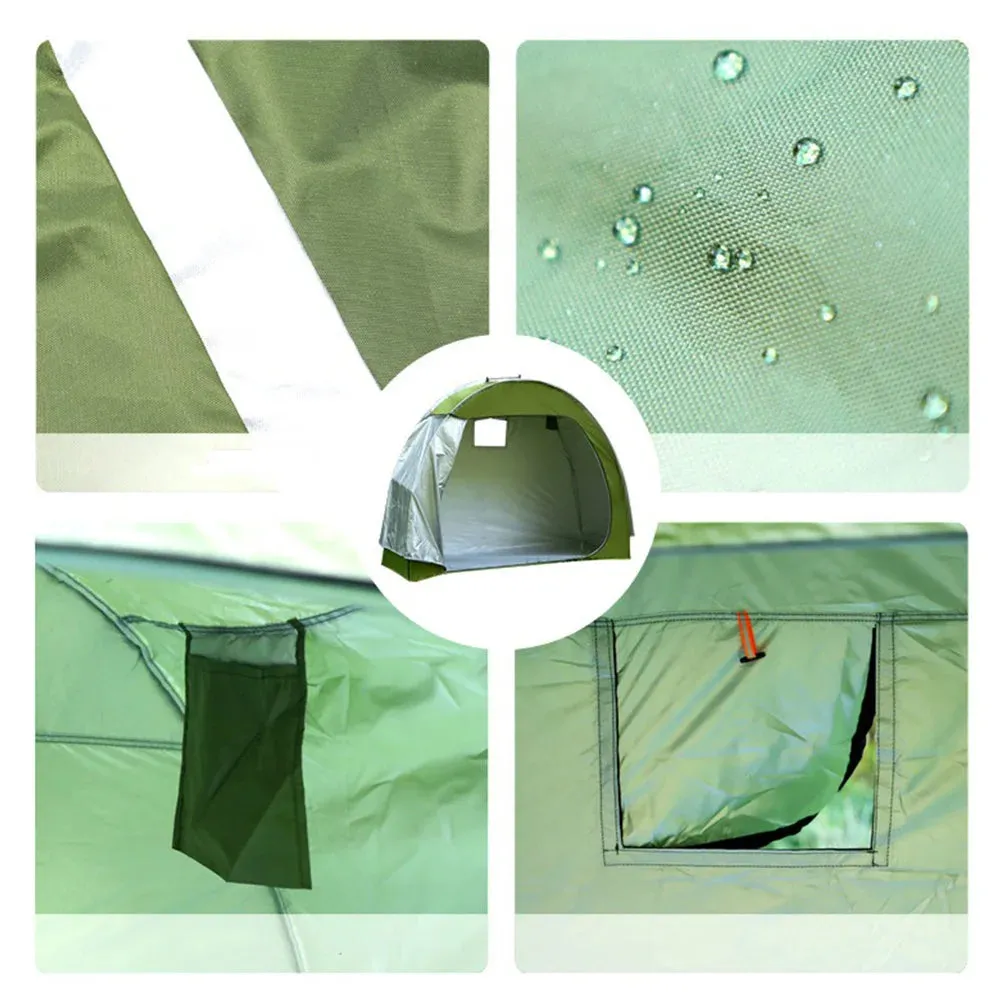 Outdoor Bike Tent Storage Shed Covers Waterproof & Sunproof Silver Coated 210D Oxford Bicycle Storage Shed For Garden