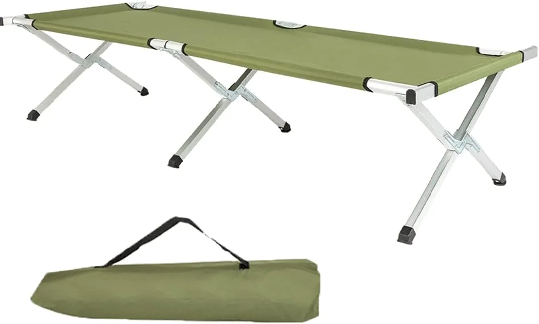 Outdoor Camping Cot, Folding Lightweight Bed Portable Camping Cot with Carry Bag for Adults Hiking Hunting Traveling