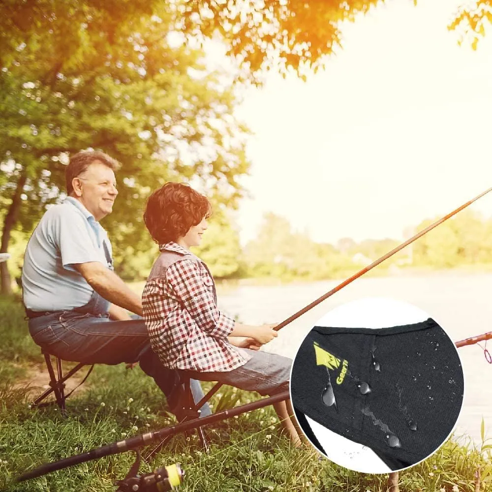 Outdoor Folding Chair Large Tripod Stool Slacker Chair with Mesh Pocket for Fishing Camping Hiking Folding (Color : Blue) (Black)