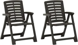 Outdoor Patio Furniture, Pool Chair, Patio Chairs 2 pcs, Easy to Clean Suitable for Indoor, Patio, Deck, Front Porch, Garden Plastic Anthracite