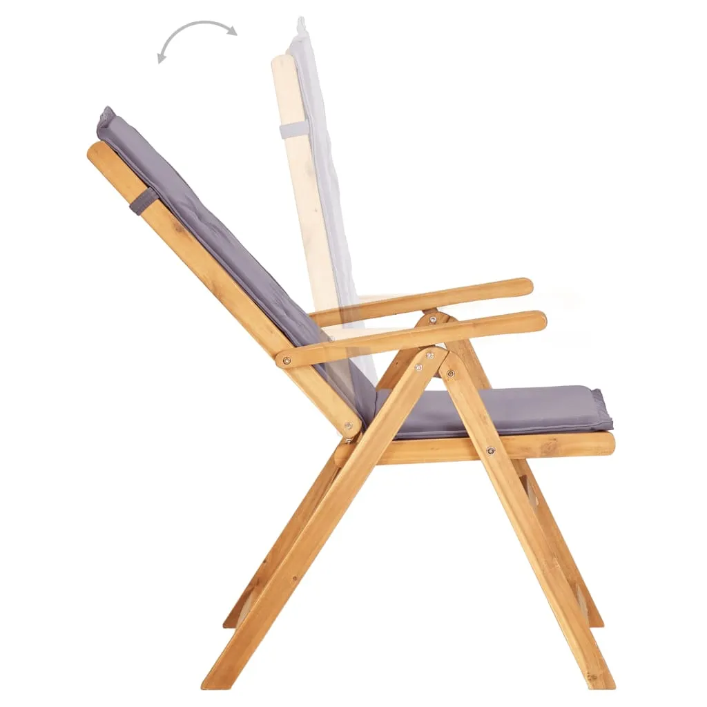 Outdoor Recliner Chairs 2 Pcs Patio Reclining Chair Solid Wood Acacia
