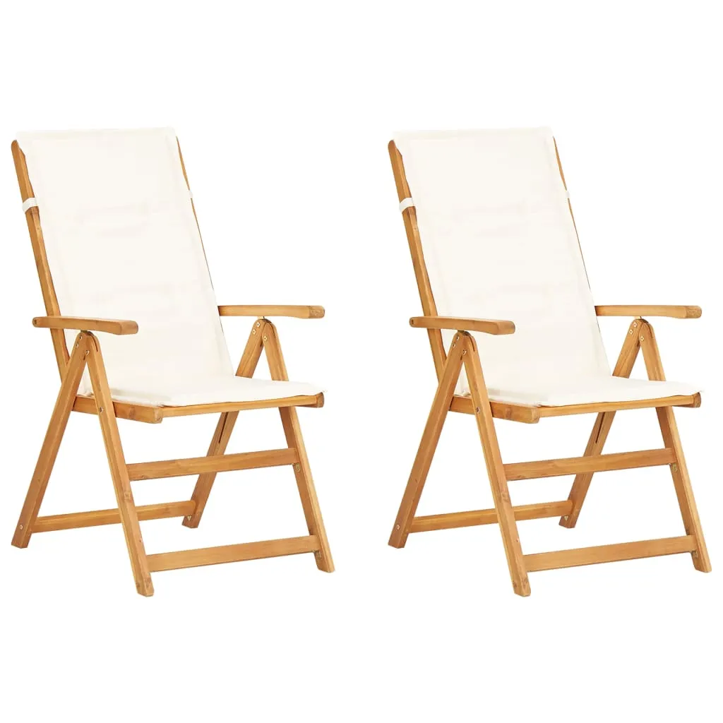 Outdoor Recliner Chairs 2 Pcs Patio Reclining Chair Solid Wood Acacia