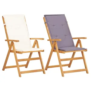 Outdoor Recliner Chairs 2 Pcs Patio Reclining Chair Solid Wood Acacia