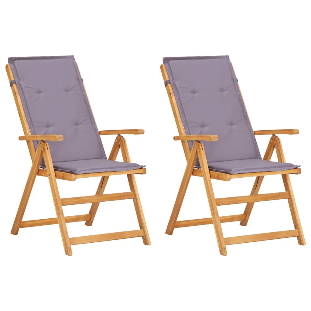 Outdoor Recliner Chairs 2 Pcs Patio Reclining Chair Solid Wood Acacia