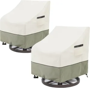 Outdoor Swivel Lounge Chair Cover 2 Pack,(35 W x 37 D x 38.5 H inches)100% Waterproof Heavy Duty Outdoor Chair Covers,Patio Furniture Cover for Swivel Patio Chair,Beige
