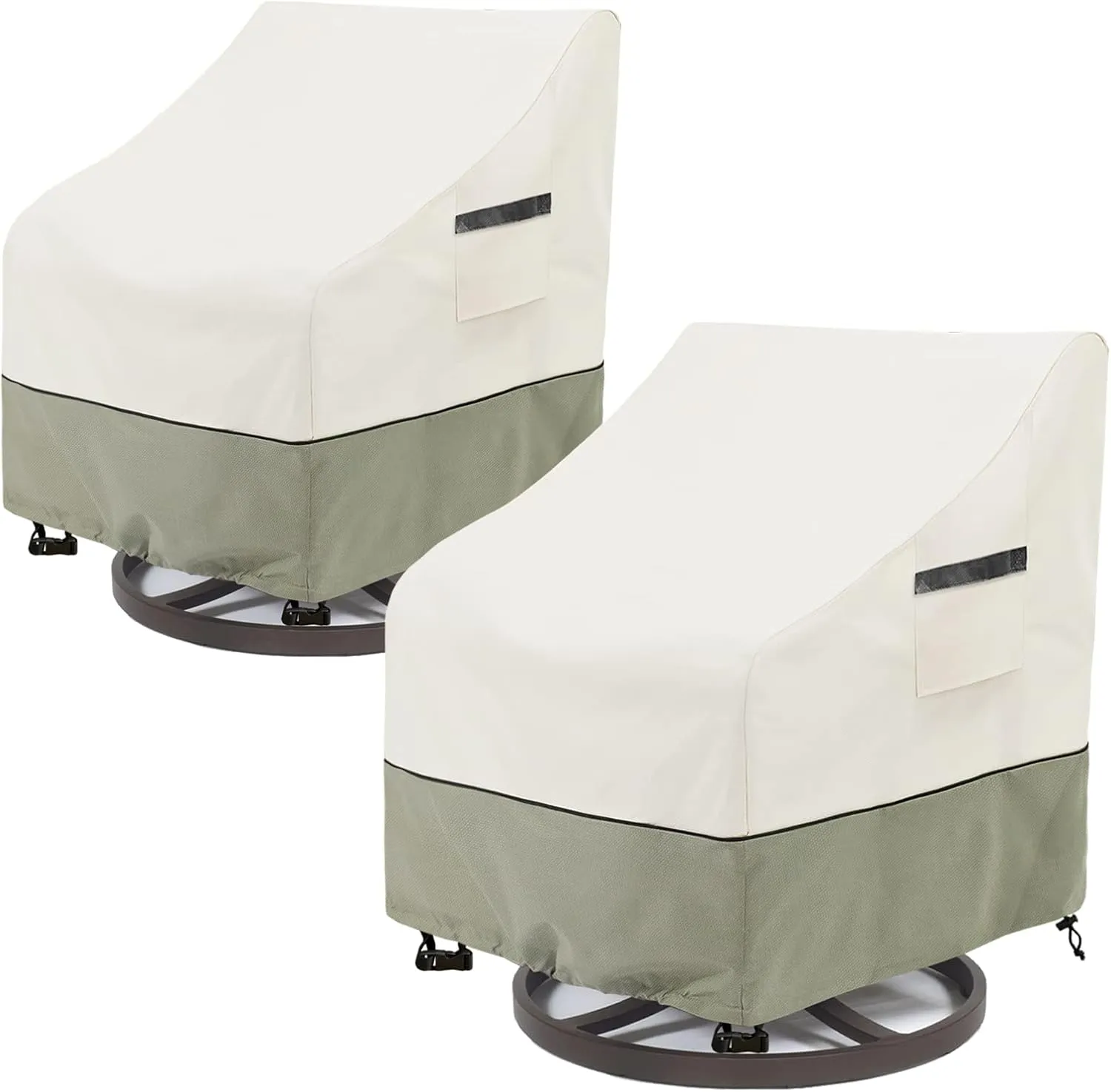 Outdoor Swivel Lounge Chair Cover 2 Pack,(35 W x 37 D x 38.5 H inches)100% Waterproof Heavy Duty Outdoor Chair Covers,Patio Furniture Cover for Swivel Patio Chair,Beige