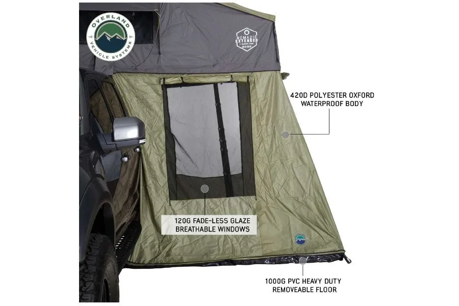 Overland Vehicle Systems Nomadic 3 Roof Top Tent Annex, Green Base With Black Floor and Travel Cover