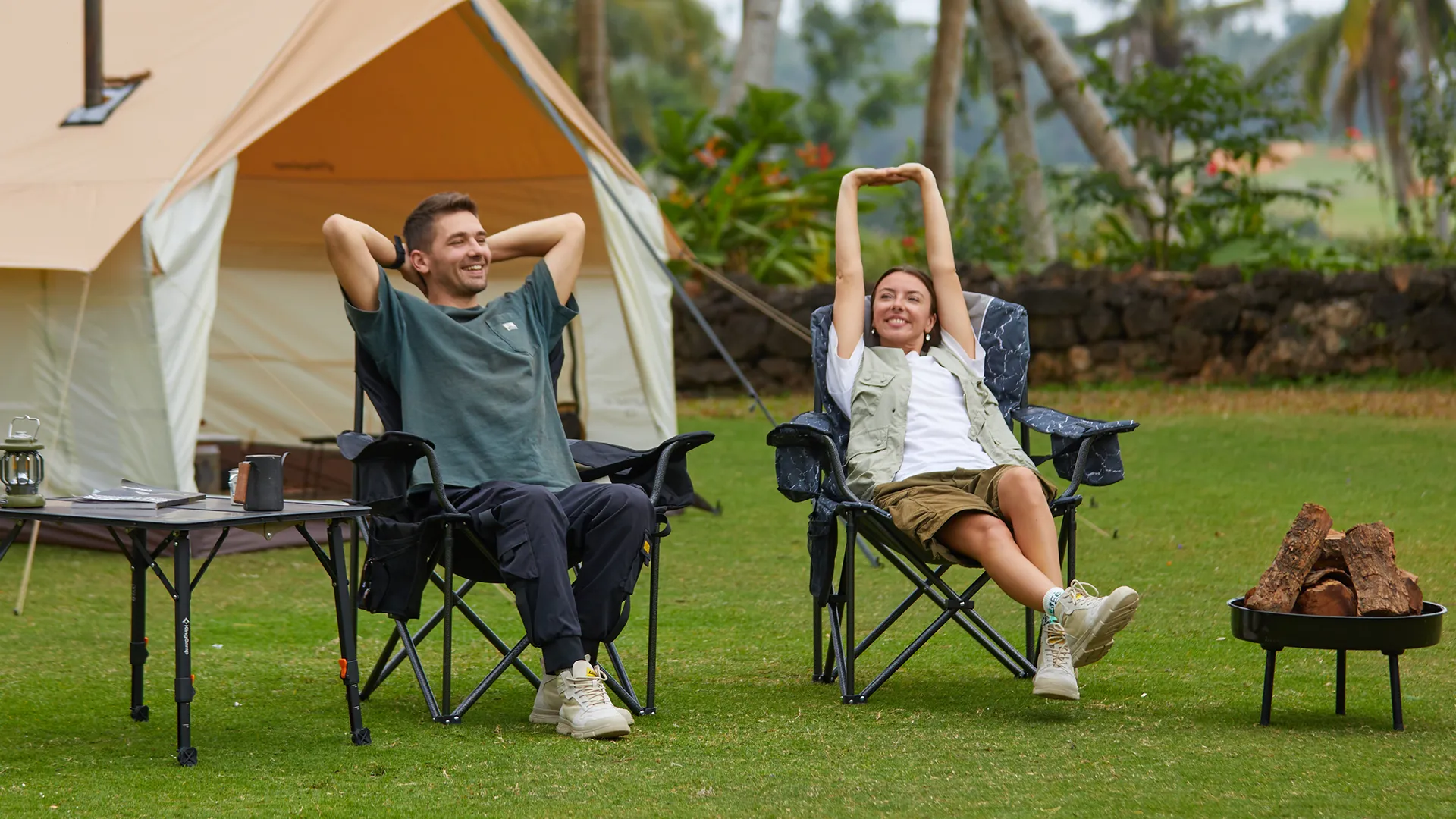 Oversized Camping Folding Chair,Heavy Duty 450 LBS with Lumbar Support
