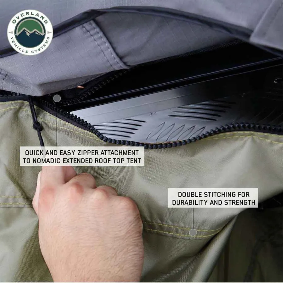 OVS HD Nomadic 2 Roof Top Tent Annex Green Base With Black Floor & Travel Cover
