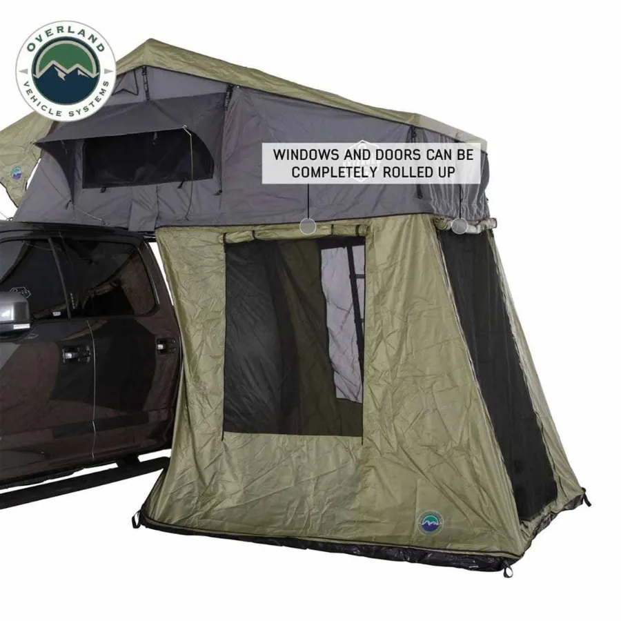 OVS HD Nomadic 2 Roof Top Tent Annex Green Base With Black Floor & Travel Cover