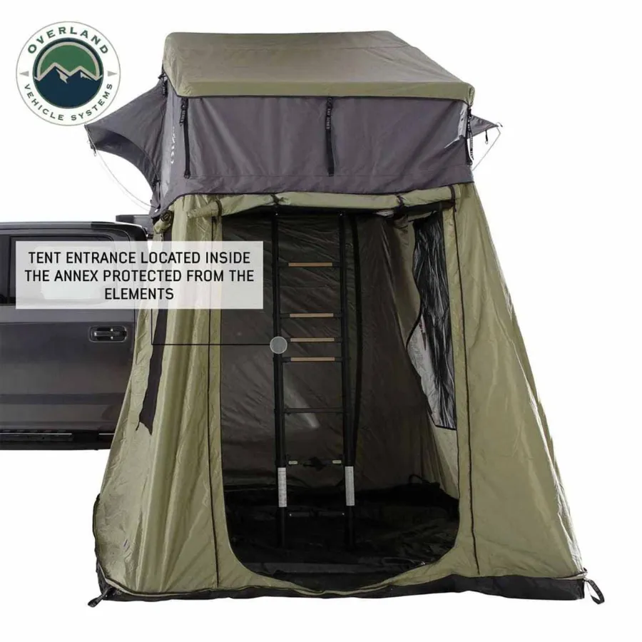 OVS HD Nomadic 2 Roof Top Tent Annex Green Base With Black Floor & Travel Cover