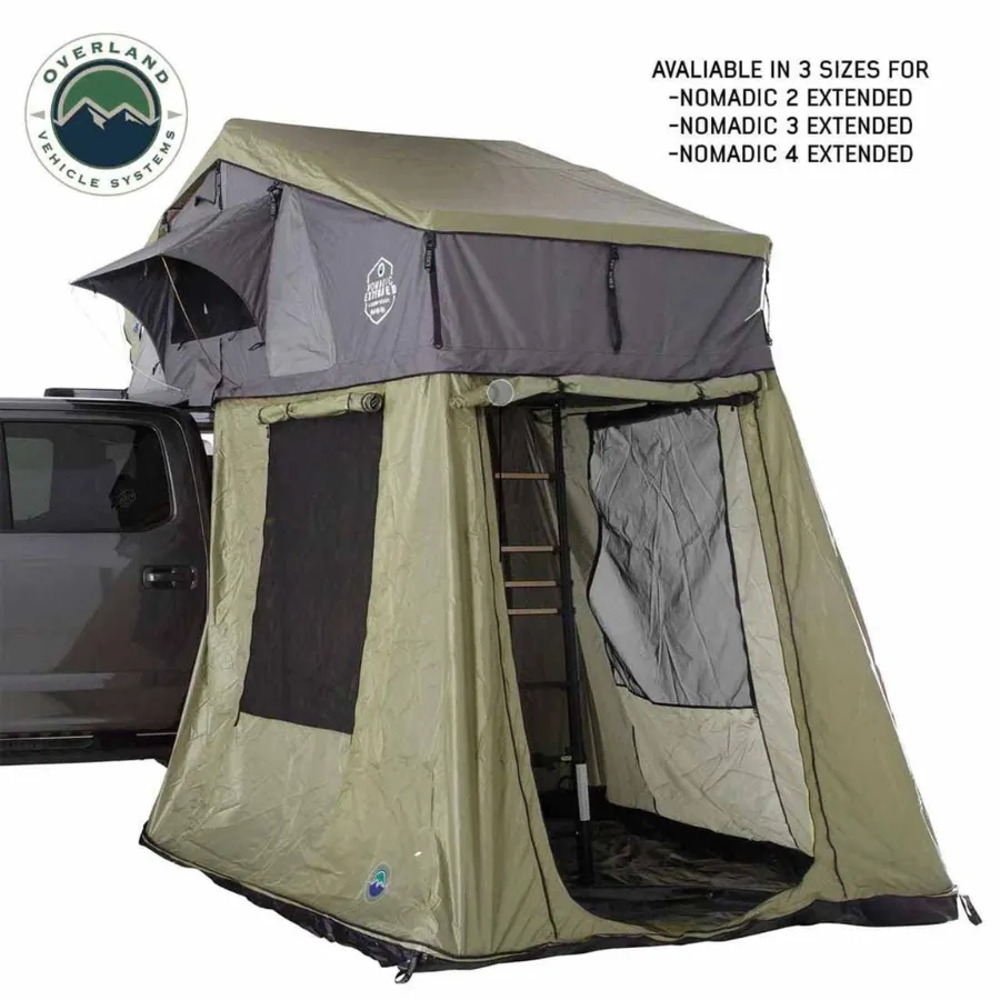 OVS HD Nomadic 2 Roof Top Tent Annex Green Base With Black Floor & Travel Cover