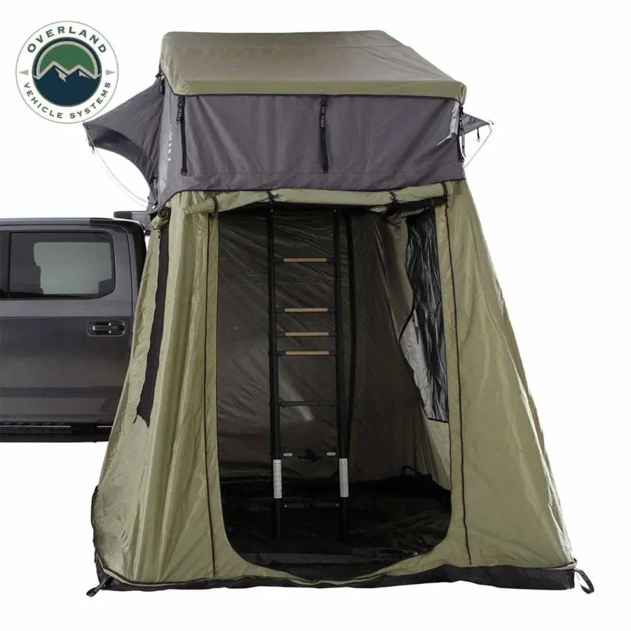 OVS HD Nomadic 2 Roof Top Tent Annex Green Base With Black Floor & Travel Cover