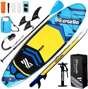 Paddle Board, Inflatable Stand Up Paddle Board, 10.6'×33"×6" Ultra-Light SUP Board with Hand Pump, Leash, Repair Kit, Waterproof Phone Case and Waterproof Bag, Backpack, Paddle Boards for Adults