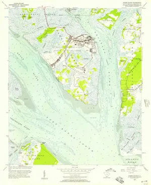 Parris Island SC topo map, 1:24000 Scale, 7.5 X 7.5 Minute, Historical, 1956, Updated 1957, 26.9 x 22 in