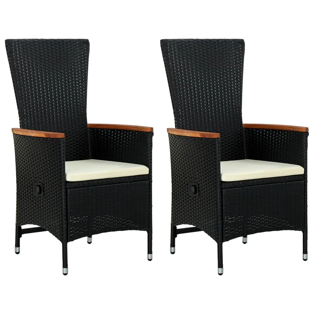 Patio Chairs 2 Pcs Patio Rattan Dining Chair with Cushions Poly Rattan