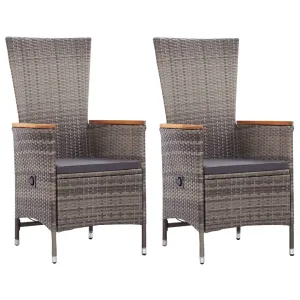 Patio Chairs 2 Pcs Patio Rattan Dining Chair with Cushions Poly Rattan