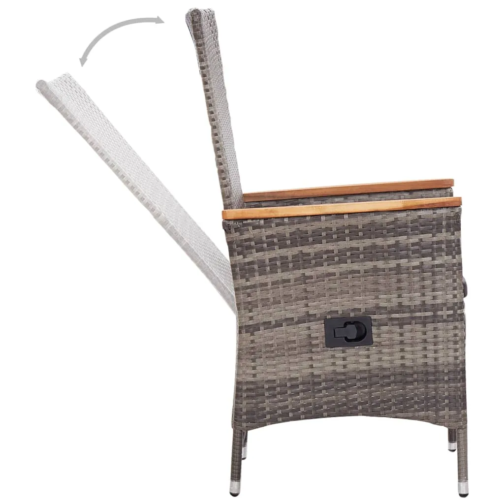 Patio Chairs 2 Pcs Patio Rattan Dining Chair with Cushions Poly Rattan