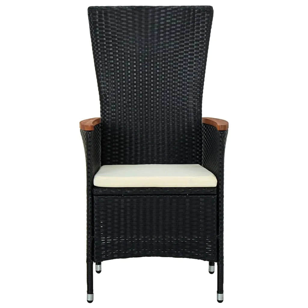 Patio Chairs 2 Pcs Patio Rattan Dining Chair with Cushions Poly Rattan