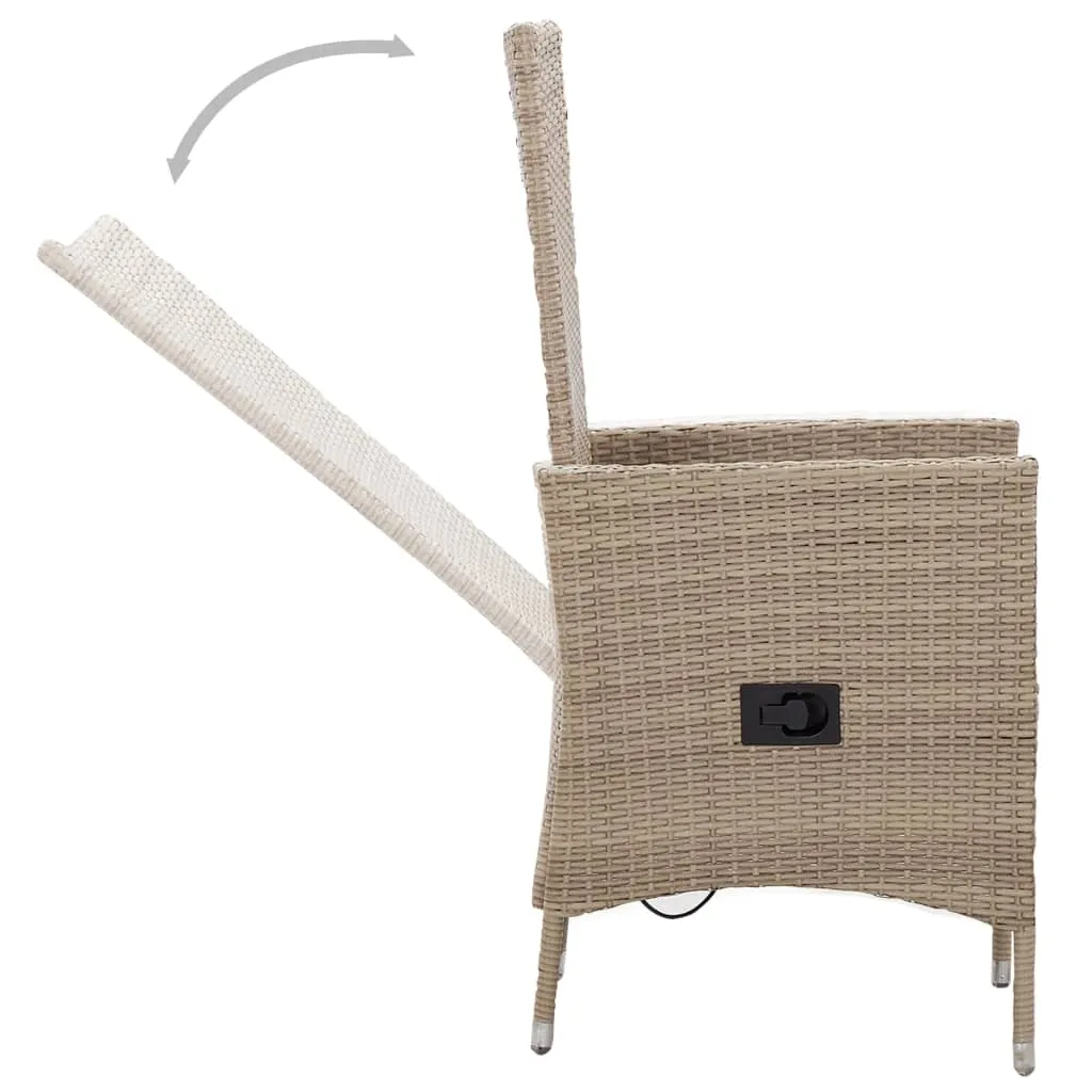 Patio Chairs 2 Pcs Patio Rattan Dining Chair with Cushions Poly Rattan