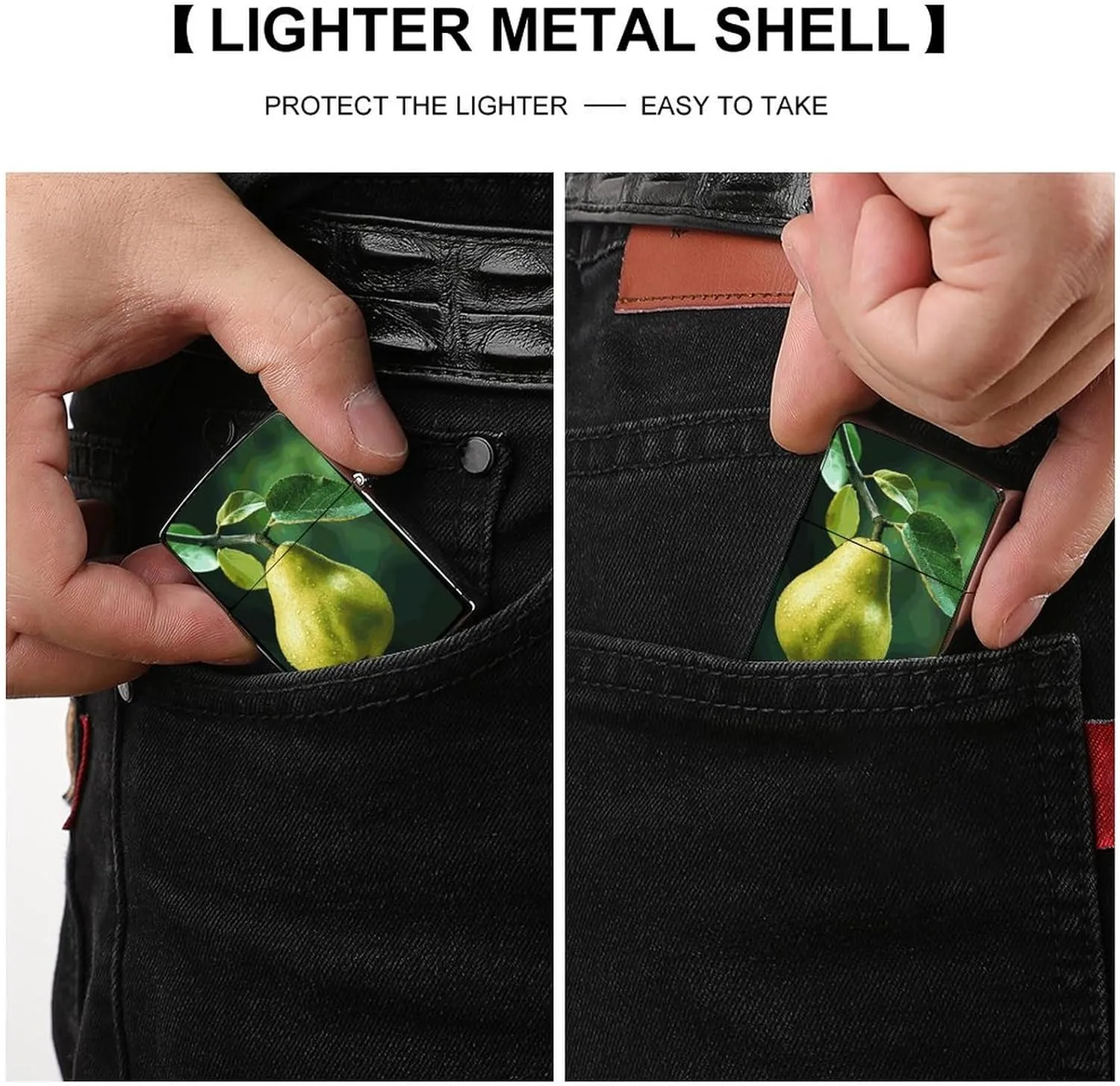 Pears on The TreeLighter Case Waterproof Lighter Sleeve Lighters Protective Cover with Graffiti Design