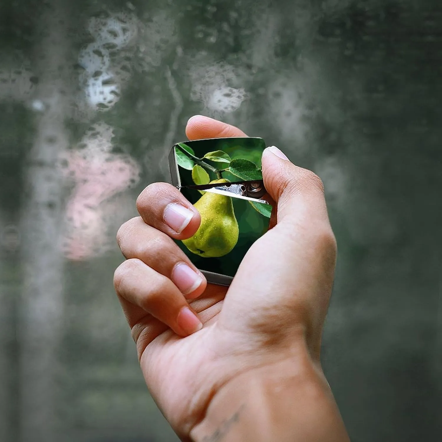 Pears on The TreeLighter Case Waterproof Lighter Sleeve Lighters Protective Cover with Graffiti Design