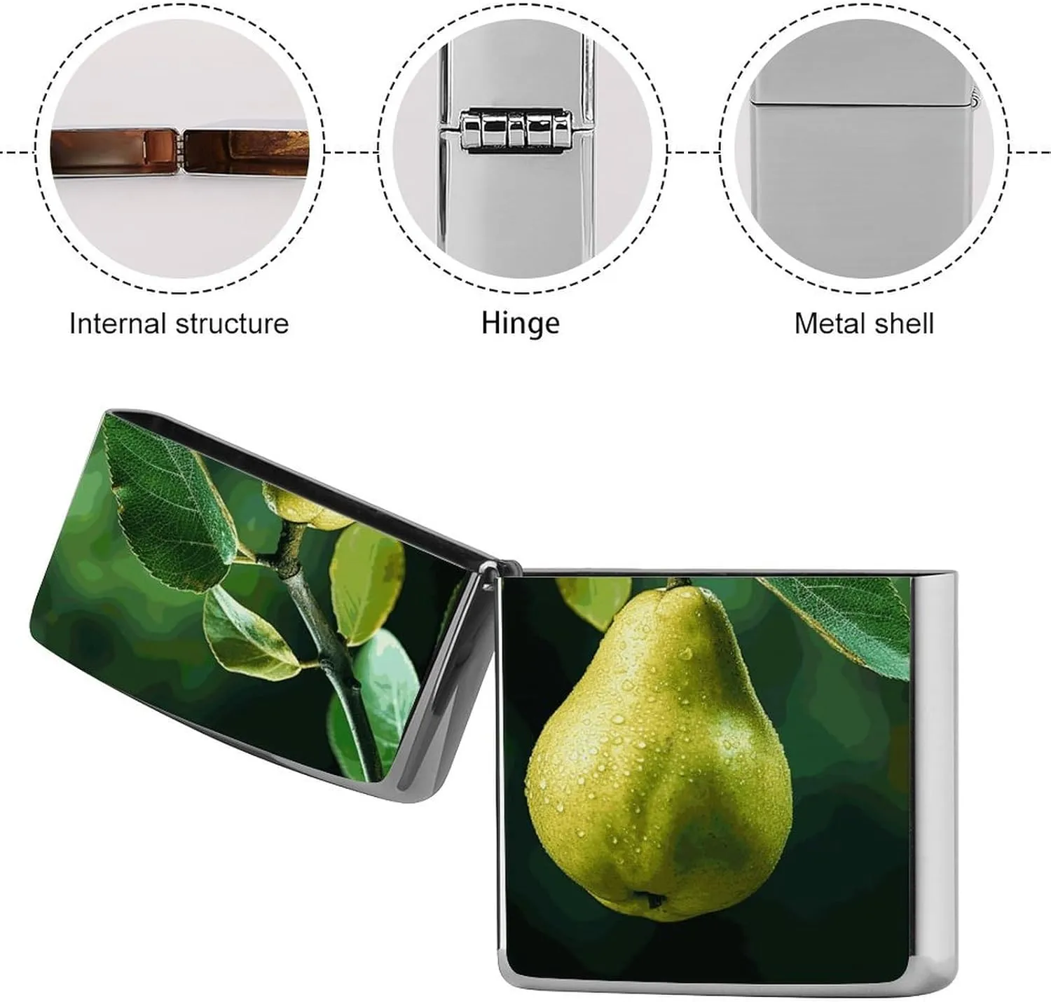 Pears on The TreeLighter Case Waterproof Lighter Sleeve Lighters Protective Cover with Graffiti Design