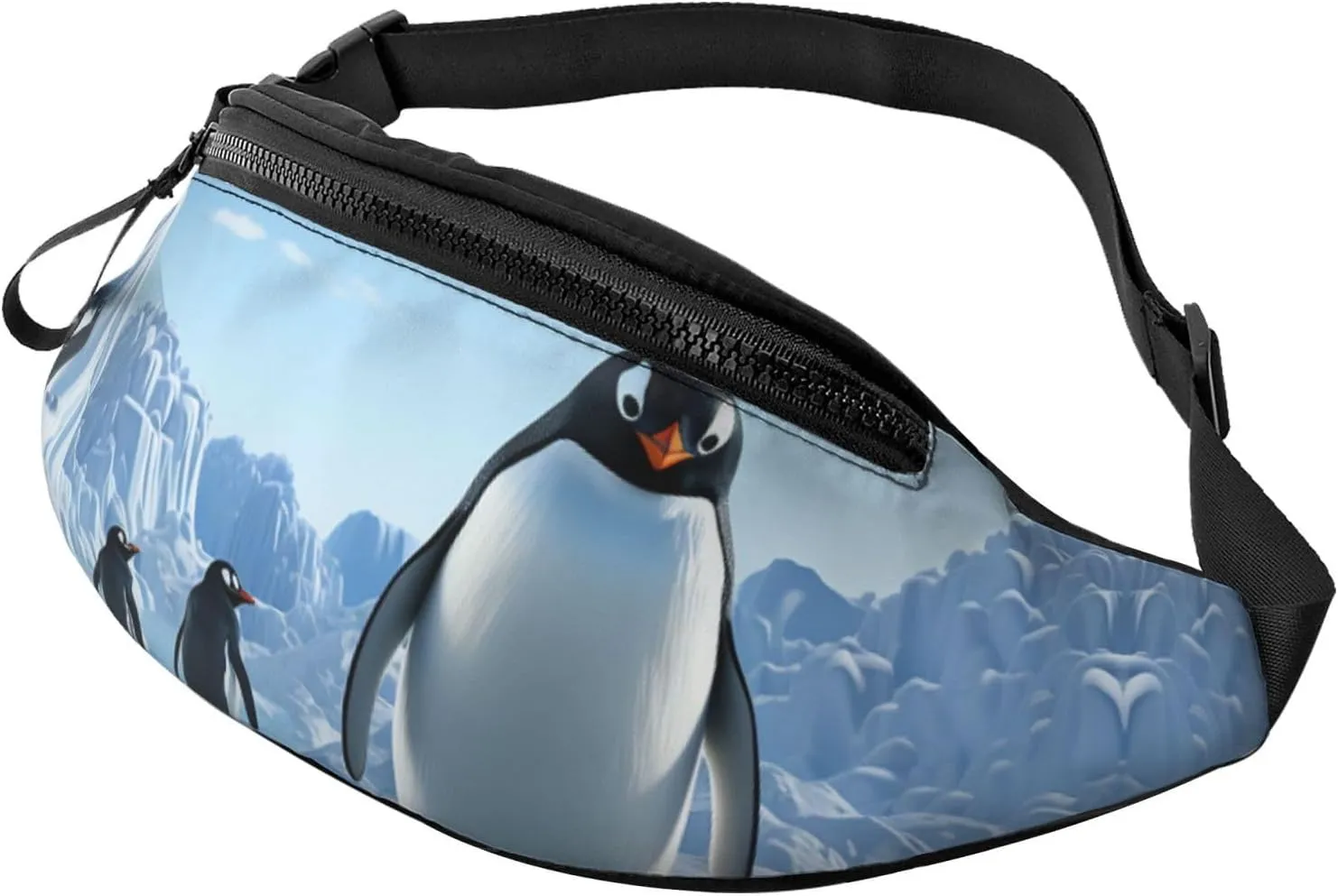 Penguin Antarctica Ice Fanny Pack for Man Women Waist Bag Adjustable Belt Casual Chest Bag Bum Bags for Travel Sports Running Hiking Waist Packs